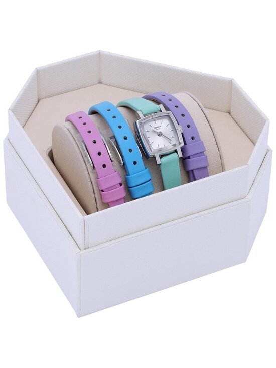 NWT Tissot Lovely Summer Set Quartz Silver Dial Ladies Watch
